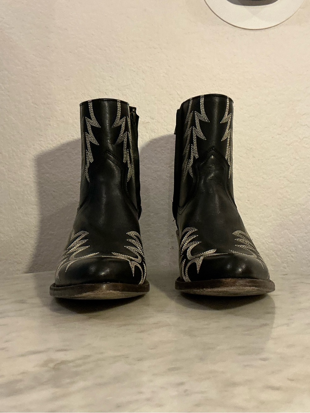 Stetson Black Ankle Western Boots with White Stitching Wm Sz 8.5 - Picture 17 of 17